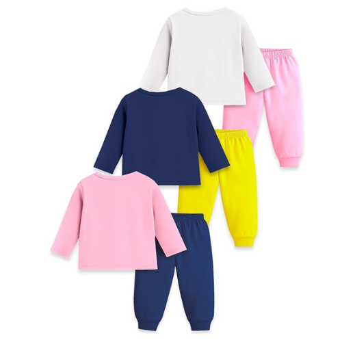 Shenine Baby Girls Cotton T-Shirt & Pyjama Set | Pack of 3 | Soft, Breathable & Comfortable Everyday Wear - Image 5