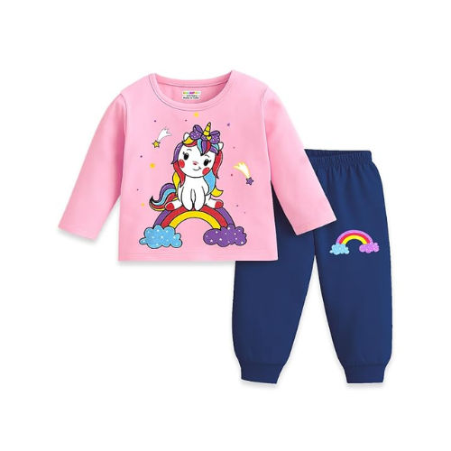 Shenine Baby Girls Cotton T-Shirt & Pyjama Set | Pack of 3 | Soft, Breathable & Comfortable Everyday Wear - Image 3