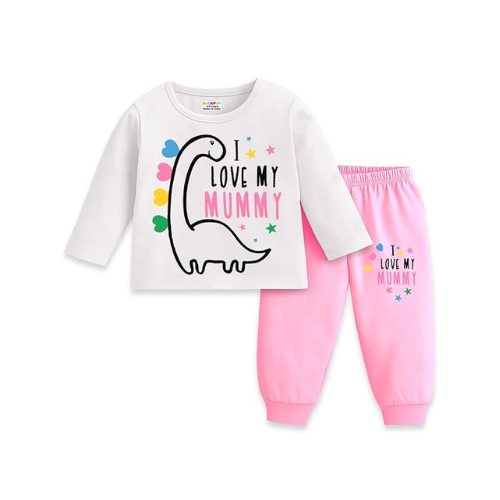 Shenine Baby Girls Cotton T-Shirt & Pyjama Set | Pack of 3 | Soft, Breathable & Comfortable Everyday Wear - Image 2