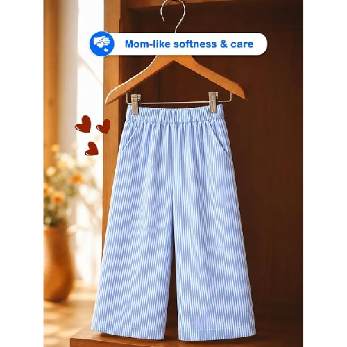 Shenine Girls Blue Striped Sleeveless Jumpsuit | Stylish Kids Western & Casual Wear - Image 2